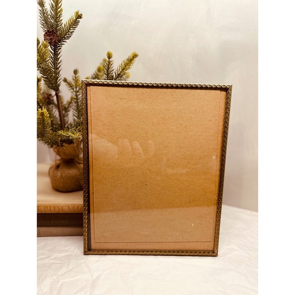Unbranded Other - art deco stamped brass frame 8x10 helix pattern brown back